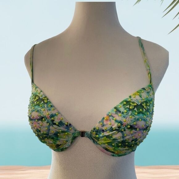 VICTORIA SECRET GREEN BIKINI TOP, 34C - Picture 3 of 5
